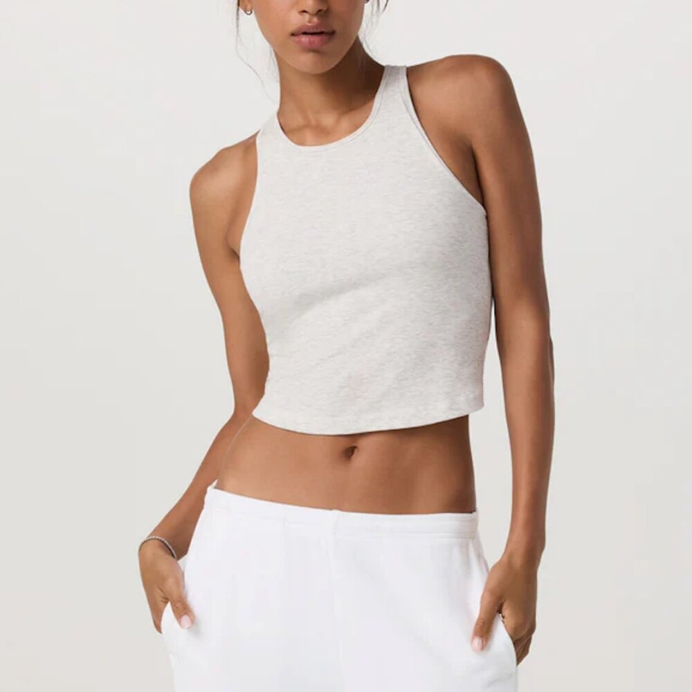 Vuori | Pose Plyo Tank | White Heather | Size S